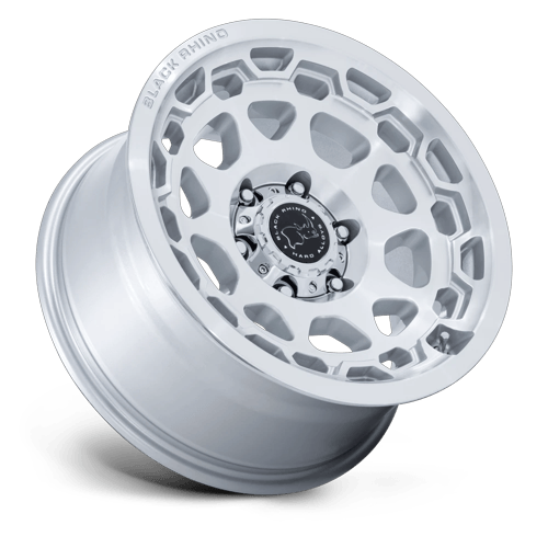 Black Rhino Hard Alloys Br026 Congo 17X8.5 5X127 +0MM Gloss Silver W/ Machined Face
