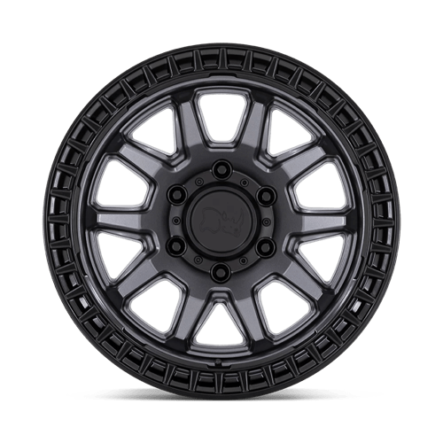Black Rhino Hard Alloys Calico 17X8.5 5X120 +34MM Matte Gunmetal W/ M-Black Lip