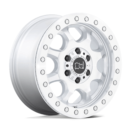 Black Rhino Hard Alloys Venture Beadlock 17X8 6X130 +38MM Gloss Silver W/ Machined Face
