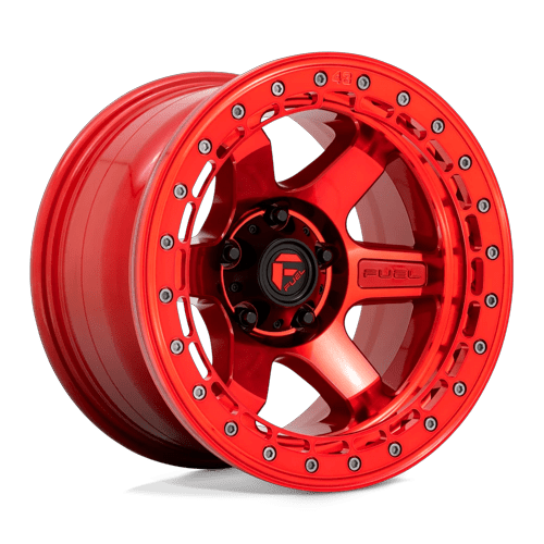 Fuel Off-Road Aluminum Wheels 17X9 Block Beadlock D123 Candy Red W/ Red Ring