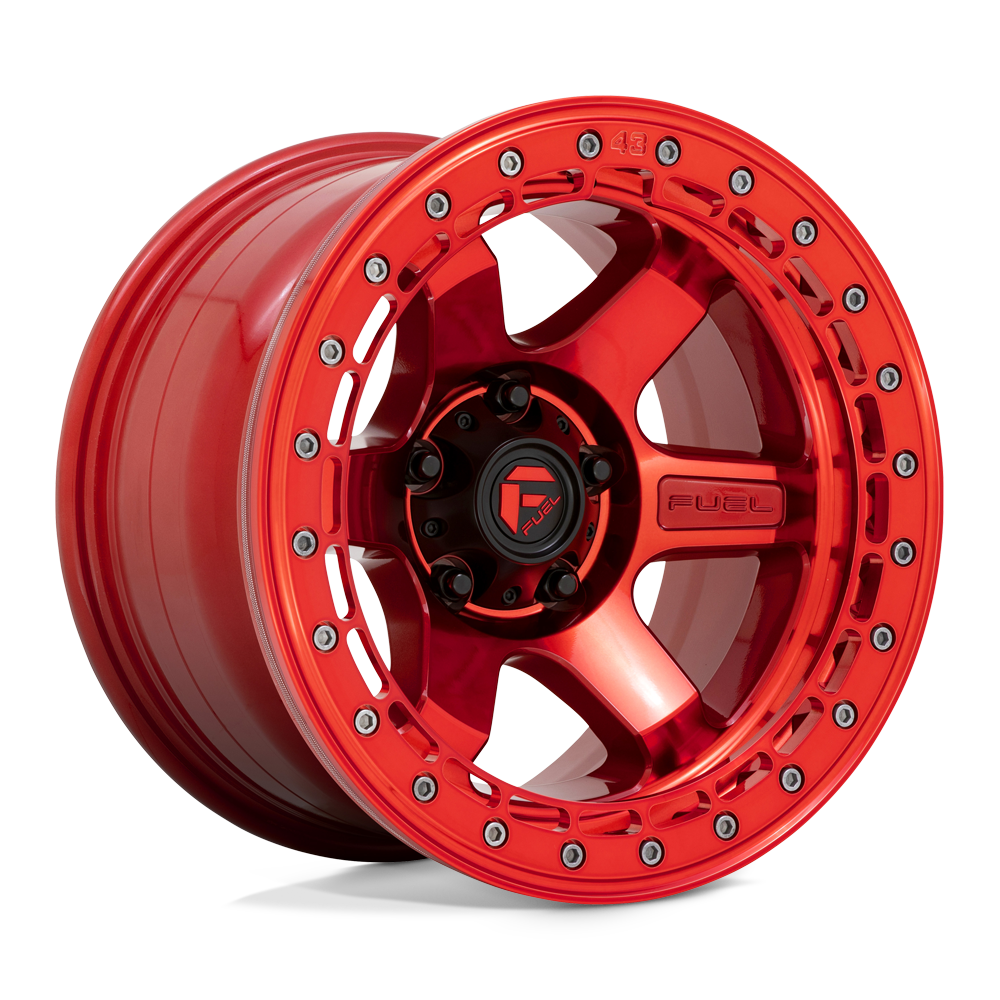 Fuel Off-Road Aluminum Wheels 17X9 Block Beadlock D123 Candy Red W/ Red Ring