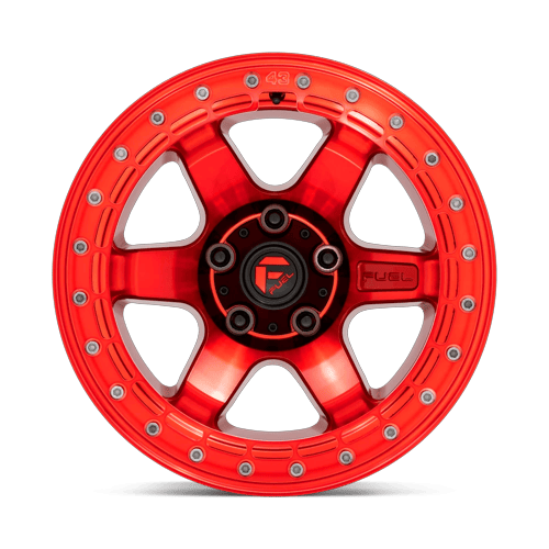 Fuel Off-Road Aluminum Wheels 17X9 Block Beadlock D123 Candy Red W/ Red Ring