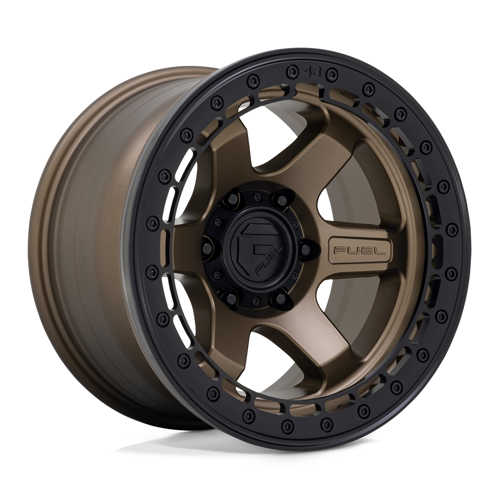 Fuel Off-Road Aluminum Wheels 17X9 Block Beadlock D124 Matte Bronze W/ Matte Black Ring