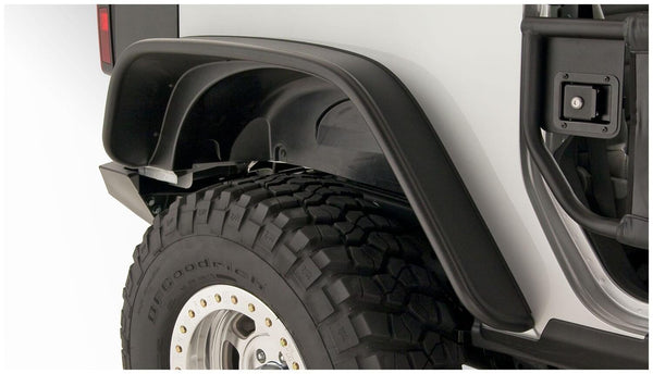 Bushwacker 07-18 Jeep Wrangler Flat Style Flares 2pc Fits 2-Door Sport Utility Only - Black - 10052-07 for 2007-2018 Jeep Wra
