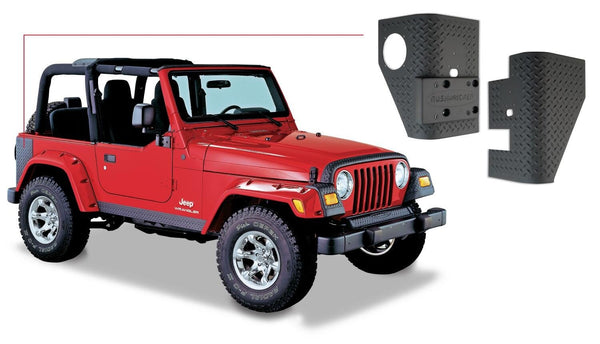 Bushwacker 97-06 Jeep Wrangler Trail Armor Rear Corners - Black - 14001 for 1997-2006 Jeep Wrangler - front view