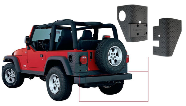 Bushwacker 97-06 Jeep Wrangler Trail Armor Rear Corners - Black - 14004 for 1997-2006 Jeep Wrangler - front view