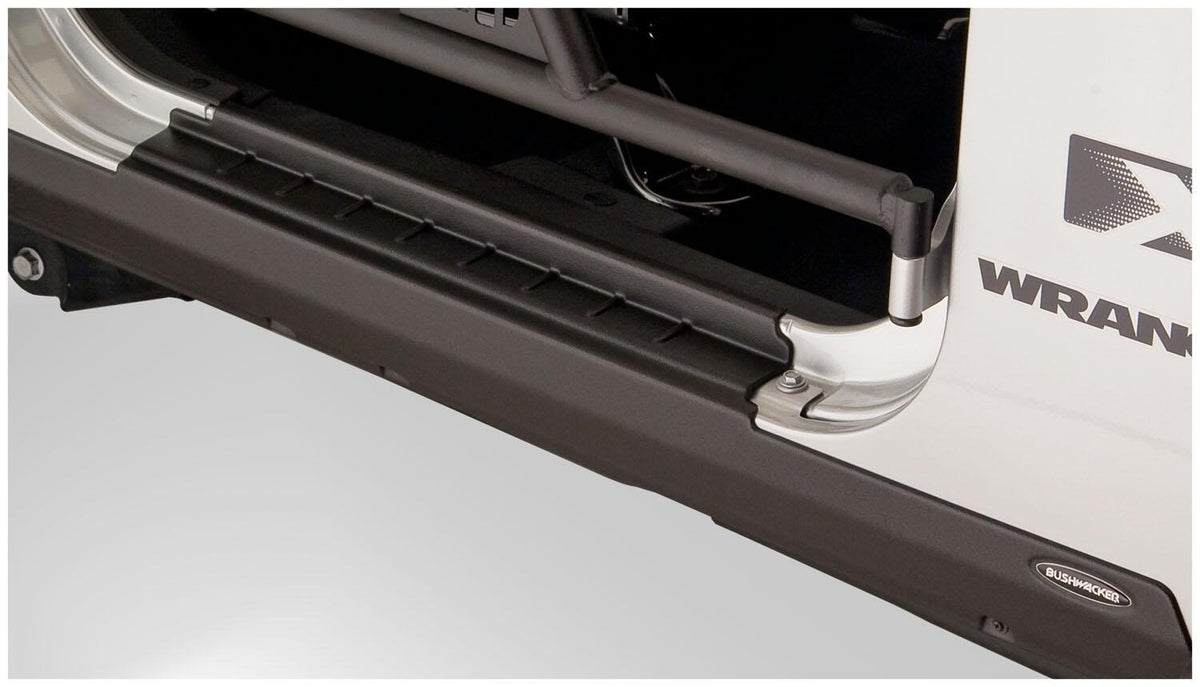Bushwacker 07-18 Jeep Wrangler Trail Armor Rocker Panel and Sill Plate Cover - Black - 14011