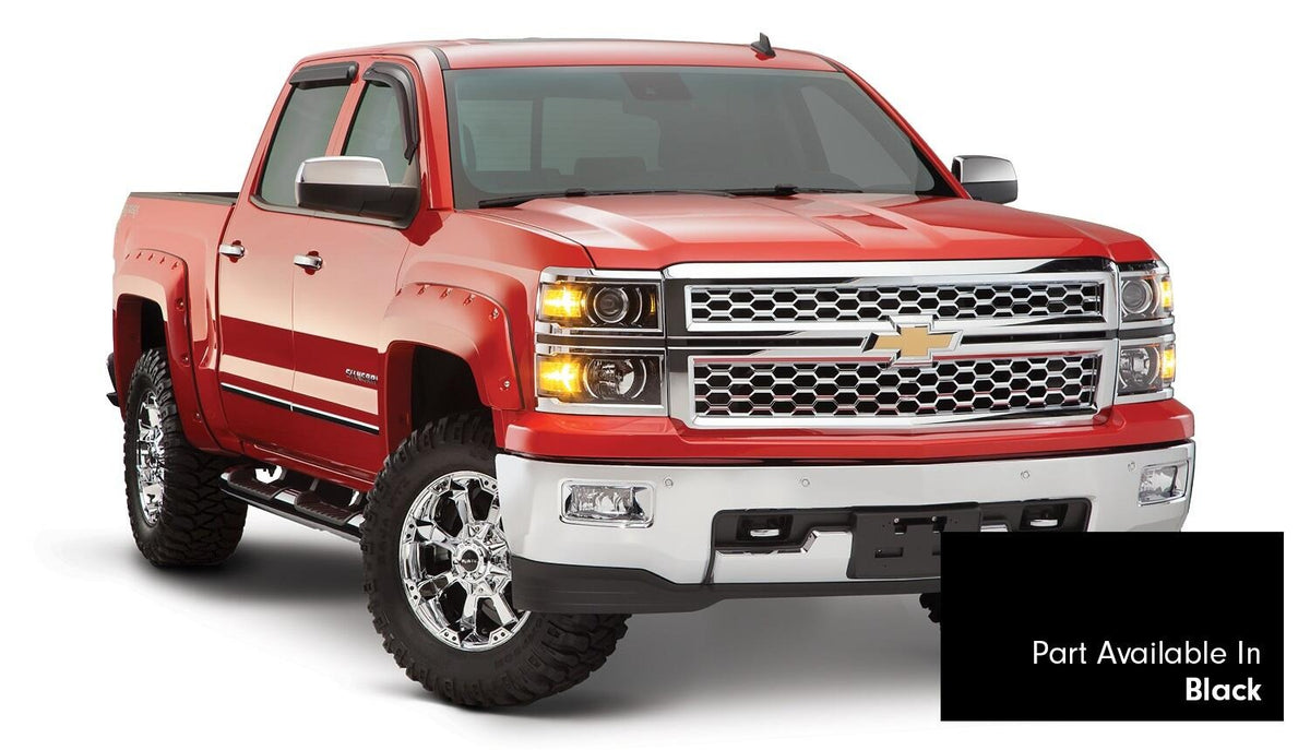 Bushwacker 16-18 Chevy Silverado 1500 Fleetside Pocket Style Flares 4pc 69.3in Bed - Black - 40959-34