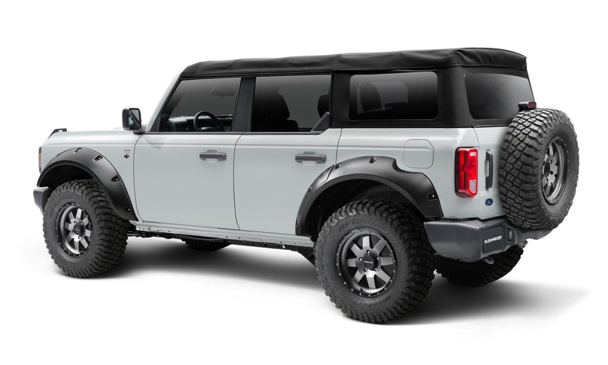 Clearance - Bushwacker 2021+ Ford Bronco 4-Door Pocket Style Flares 4pc - Black - 20960-02