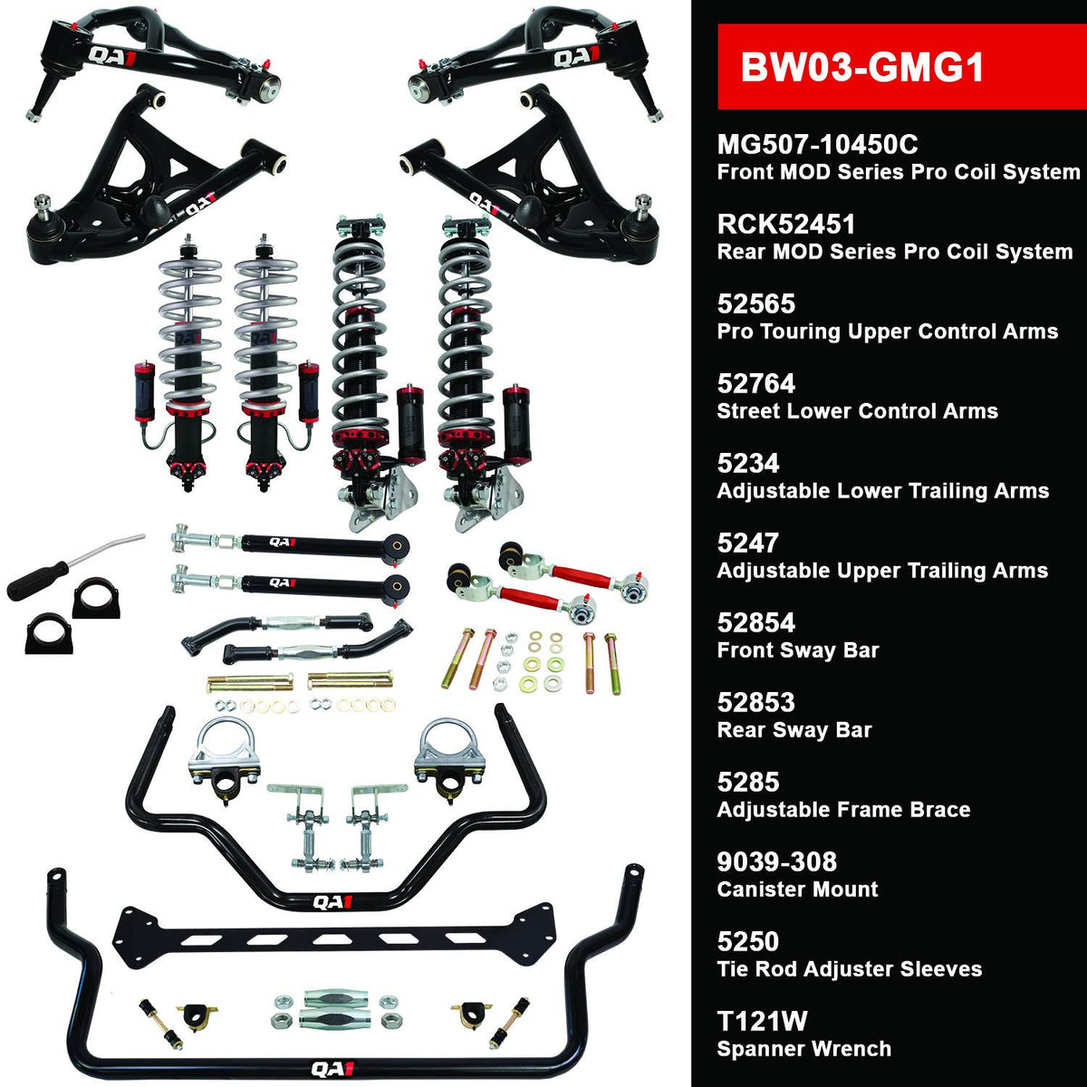 QA1 78-88 GM G-Body Level 3 Big Wheel Kit - BW03-GMG1