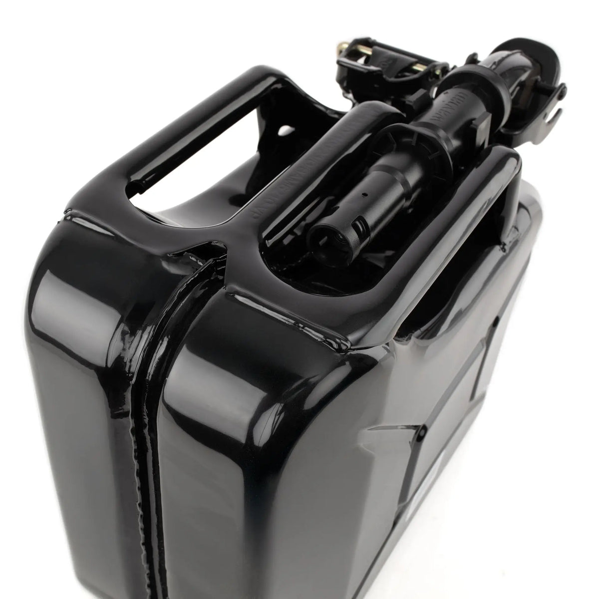 Wavian Black 10 litre steel jerry can 3024 — handle detail