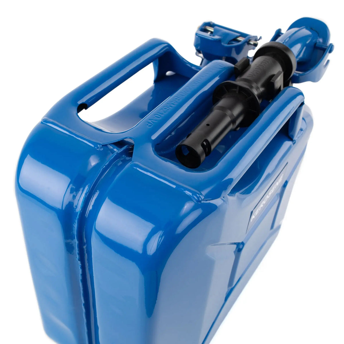 Wavian Blue 10 litre steel jerry can 3023 — handle detail