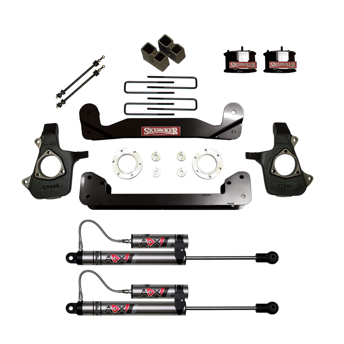 Skyjacker 14-18 GMC Silverado 1500 4in Suspension Lift Kit W/ ADX 2.0 Remote Reservoir Shocks - C14460APK-X