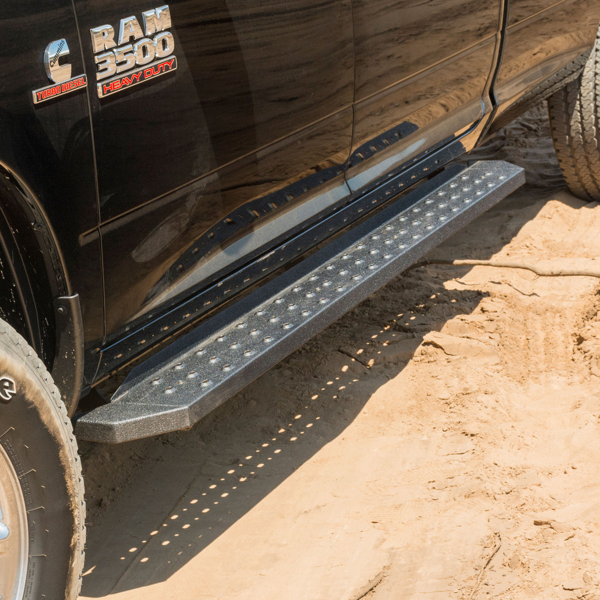 ARIES C2885 RidgeStep 6-1/2" x 85" Black Steel Running Boards (No Brackets)