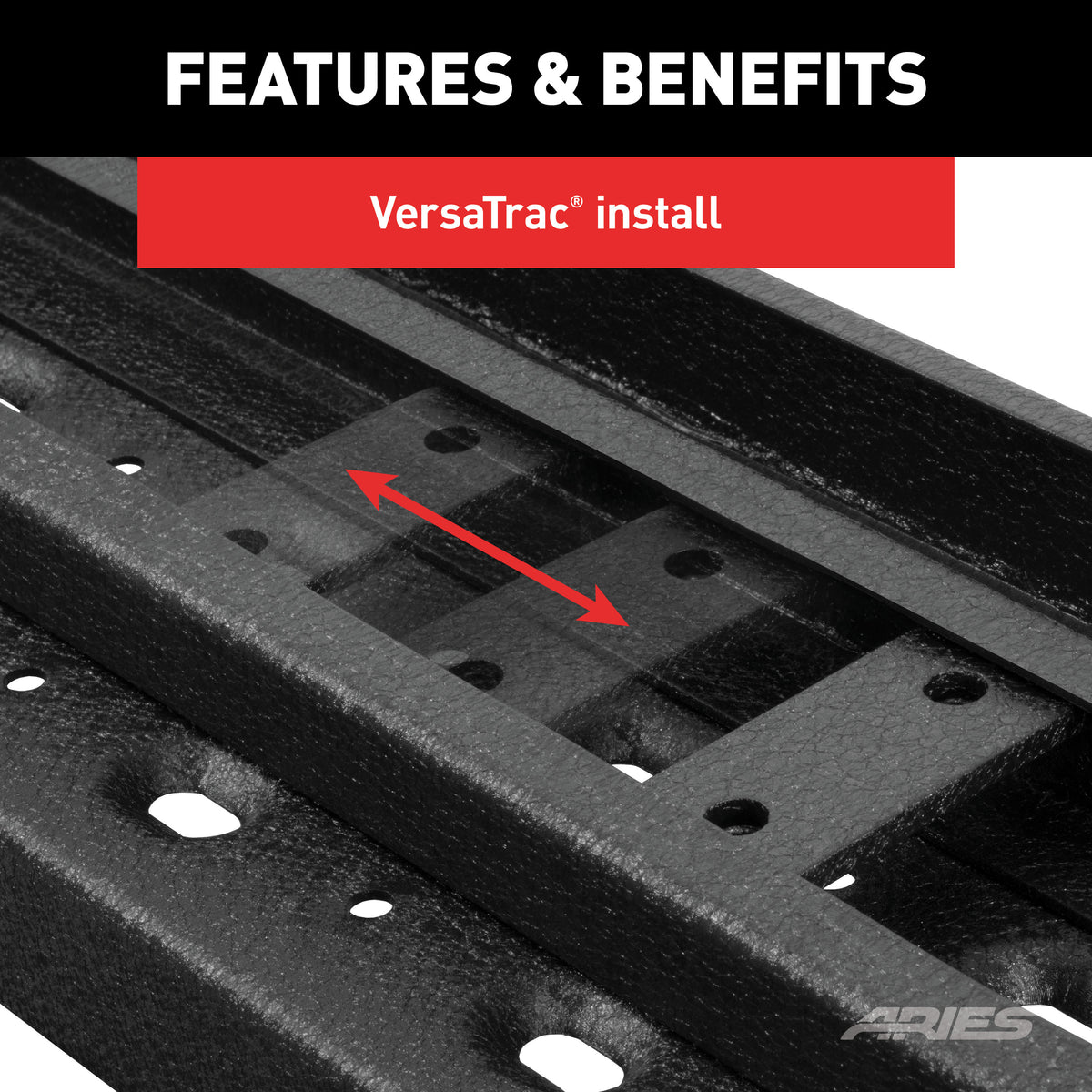 ARIES C3696 RidgeStep 6-1/2" x 96", 36" Black Steel Running Boards (No Brackets)
