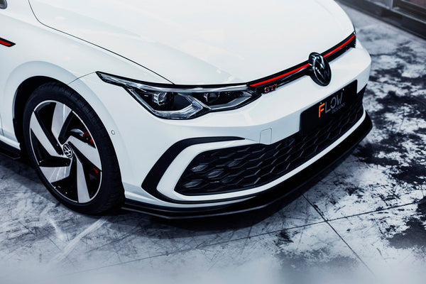 Flow Designs - MK8 Golf GTI Front Lip Splitter & Bumper Reinforcement Plate for 2022-2024 Volkswagen GTI - front view