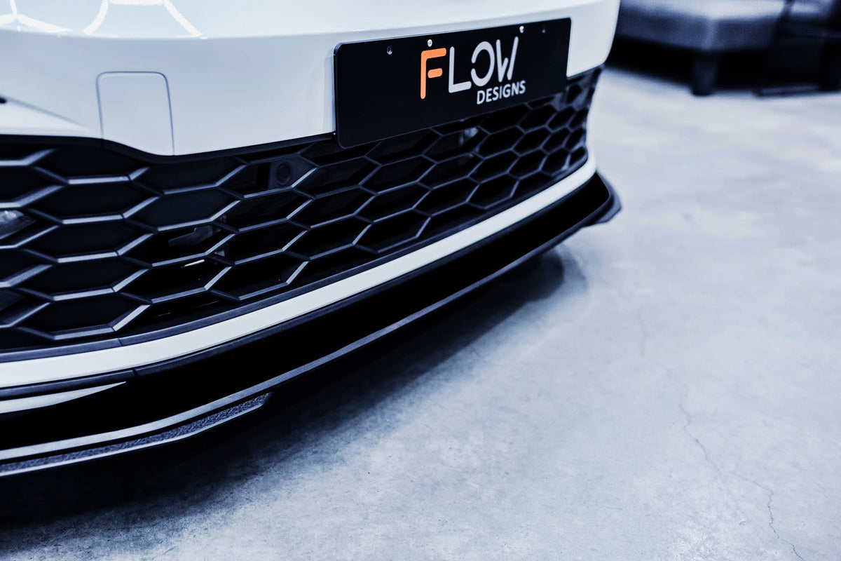 Flow Designs - MK8 Golf GTI Front Lip Splitter &amp; Bumper Reinforcement Plate