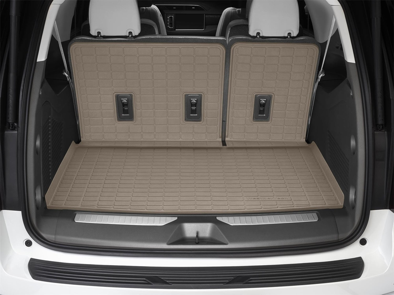 Weathertech - SeatBack Cargo Liner HP w/Bumper Protector - Tan Behind 3rd Row Seating 20-25 Kia Telluride - 411512IMSK