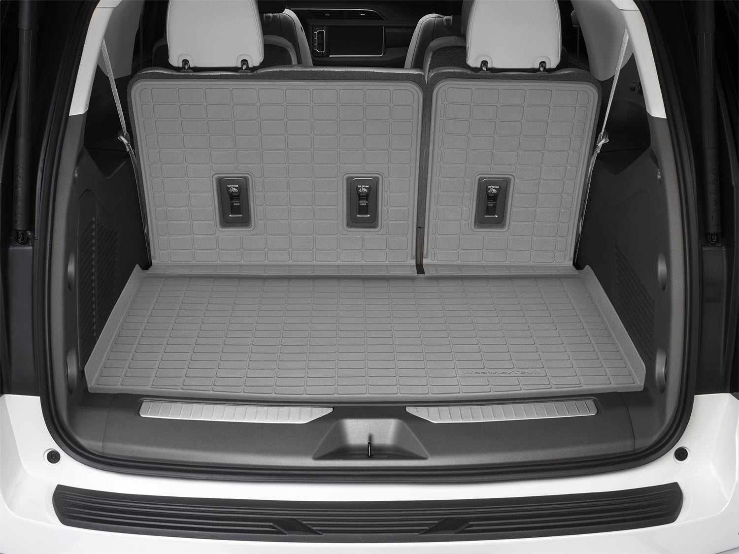 Weathertech - SeatBack Cargo Liner HP w/Bumper Protector - Gray Behind 3rd Row Seating 20-25 Kia Telluride - 421512IMSK
