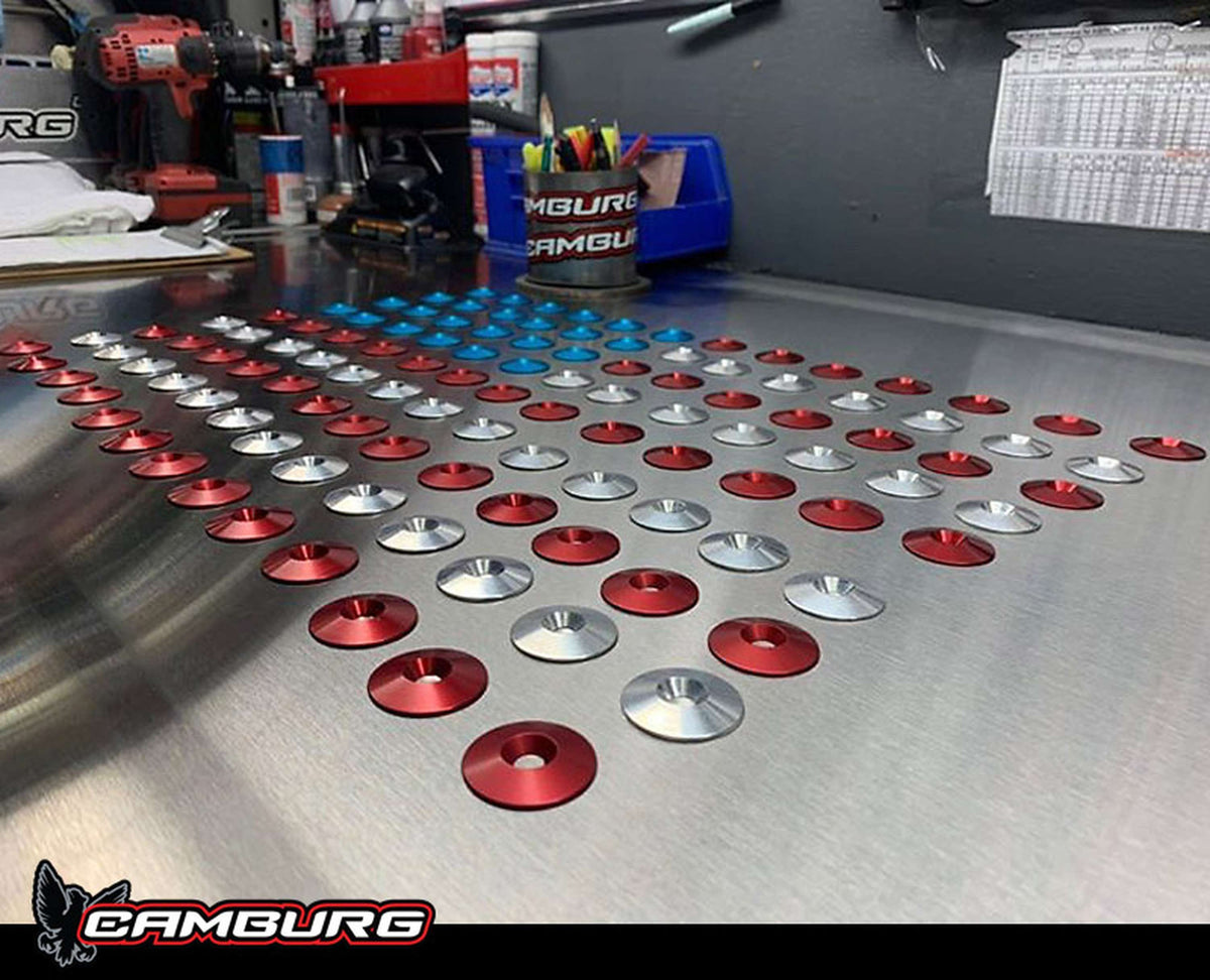 Camburg King Blue Fender Washer - 10 Pack (Incl. Washer/Bolt/Clip/Tab) - CAM-040142