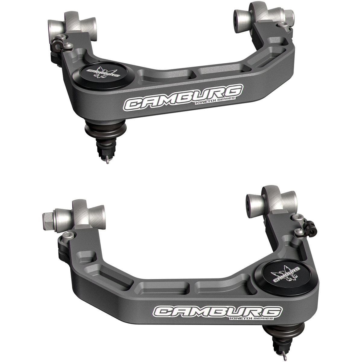 Camburg 05-23 Toyota Tacoma 4WD KINETIK V2 Performance Billet X-Joint XL Upper Arms - Gray - CAM-310185-GRY