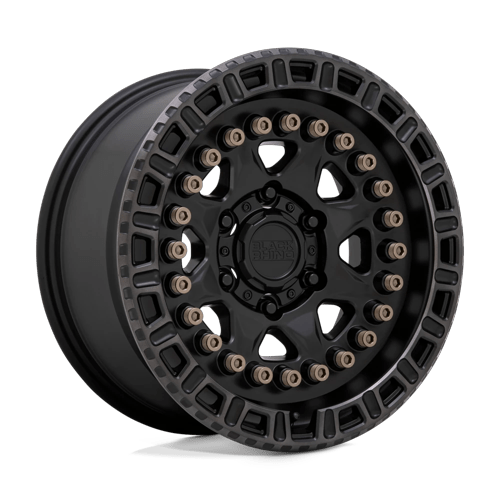 Black Rhino Hard Alloys Carbine 20X9 6X120 +10MM Matte Black W/ Mach Tint Ring