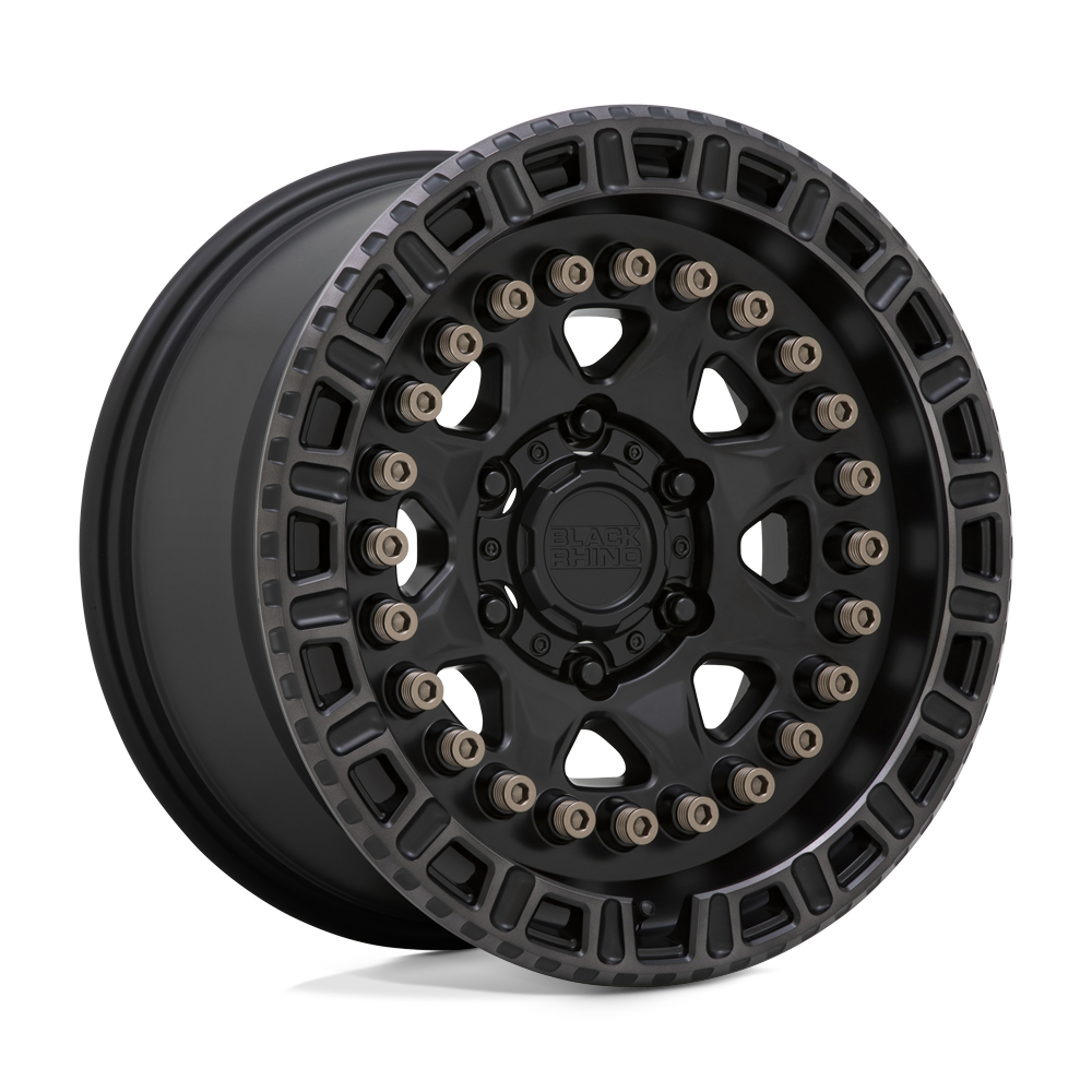 Black Rhino Hard Alloys Carbine 20X9 6X120 +10MM Matte Black W/ Mach Tint Ring