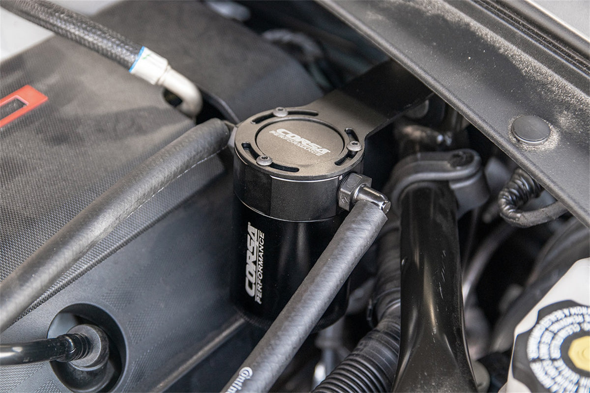 Corsa 16-22 Chevrolet Camaro SS Coupe 6.2L V8 (RWD) Aluminum Oil Catch Can w/Mounting Bracket - CC0007