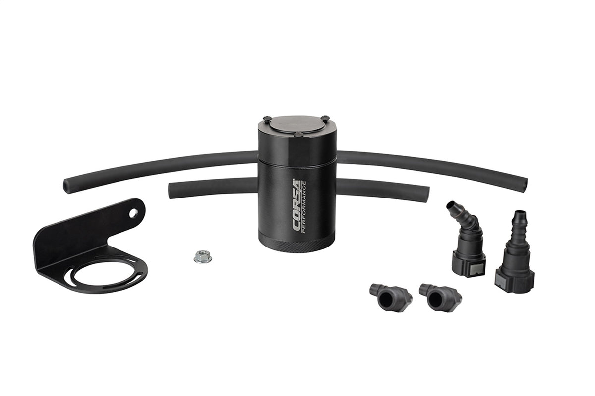 Corsa 19-22 Silverado/Sierra & 21-22 Tahoe/Suburban/Yukon/Denali Aluminum Oil Catch Can w/ Bracket - CC0011