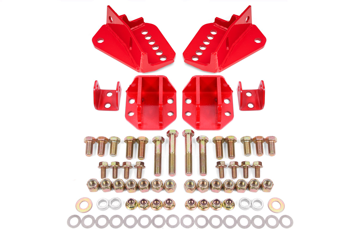 BMR 64-72 GM A-Body Coilover Conversion Kit Rear Adjust Shock Mt w/o CAB - Red - CCK402R