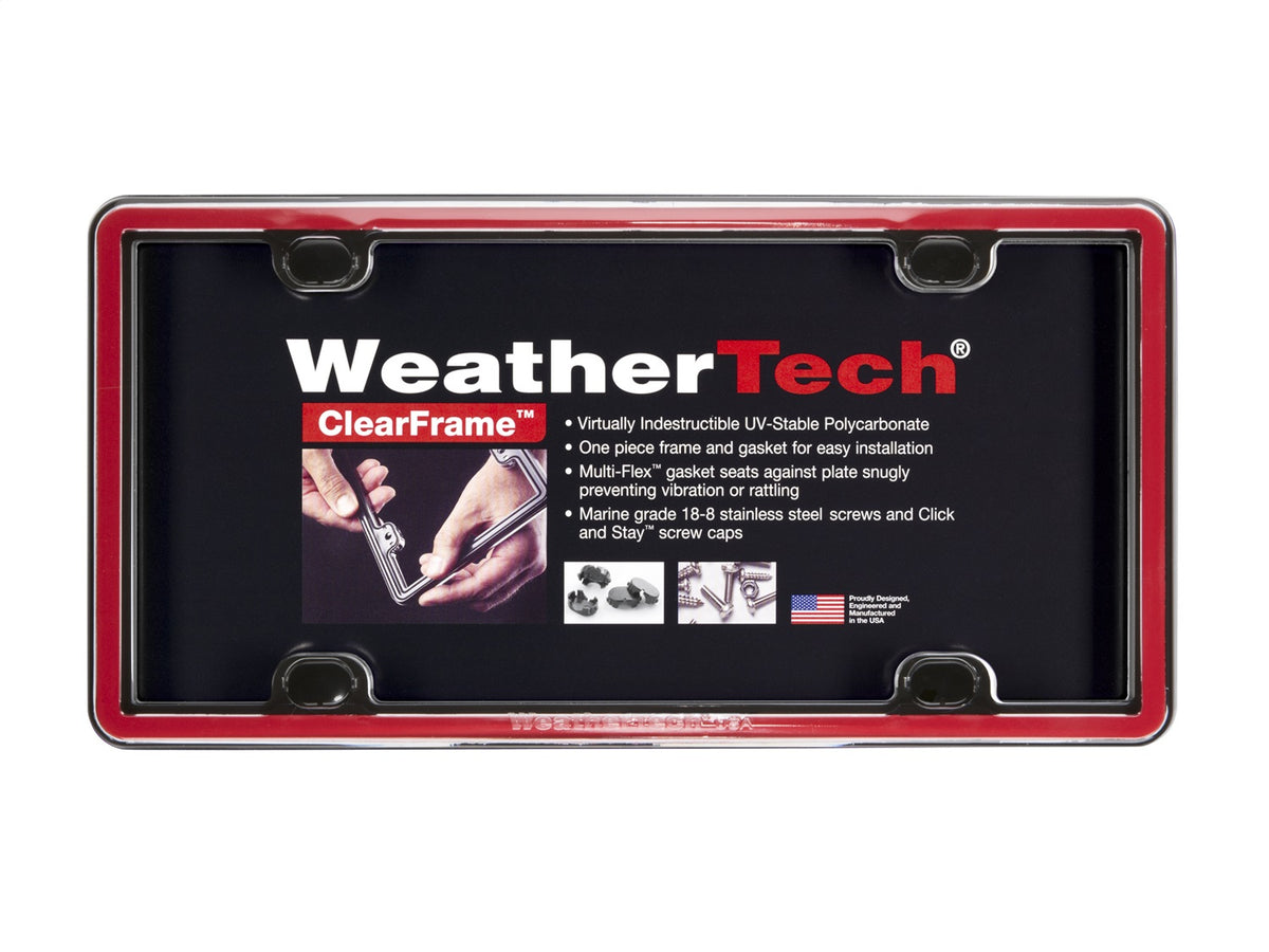 Weathertech - ClearFrame™ License Plate Frame - Red Plastic - 63022