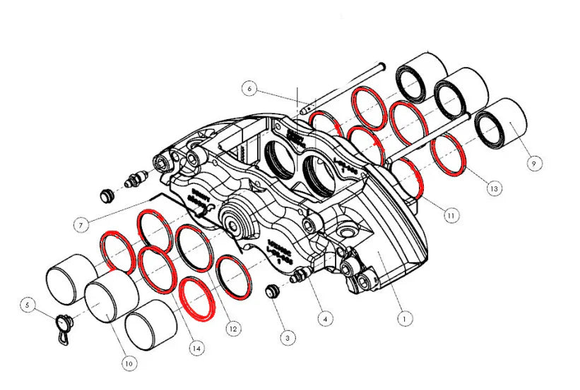 Alcon 47.6/47.6/47.6 Axle Set Seal Kit - CSK484848EW761