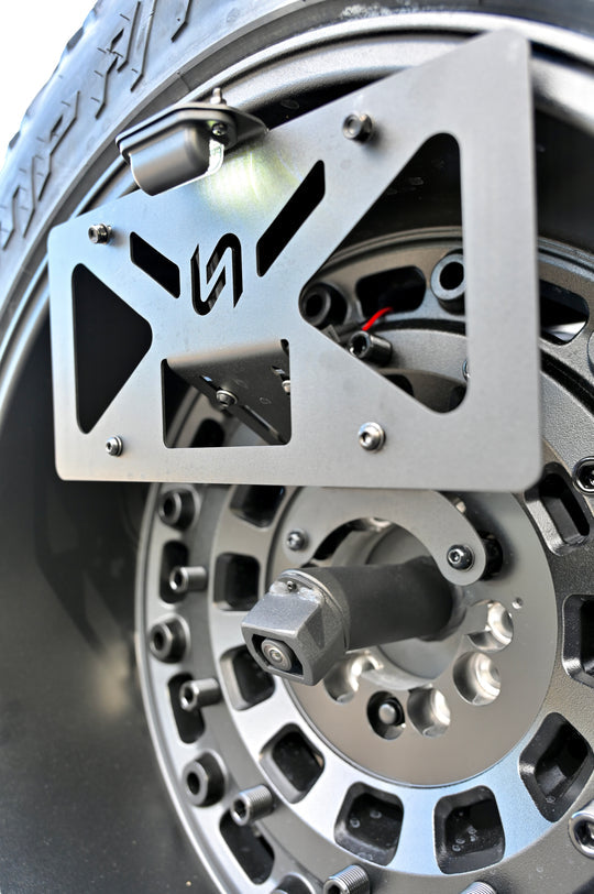 Turn Offroad 2021+ Ford Bronco License Plate Relocation Bracket - RB1-LP1 for 2021-2026 Ford Bronco - angle view