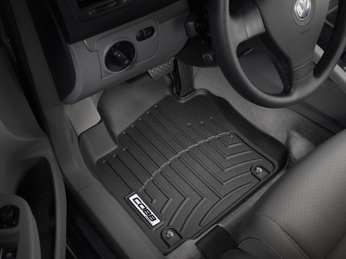COBB 10-14 Vokswagen GTI (Oval Floor Retention AT Only) Front FloorLiner by WeatherTech - Black - WT440801