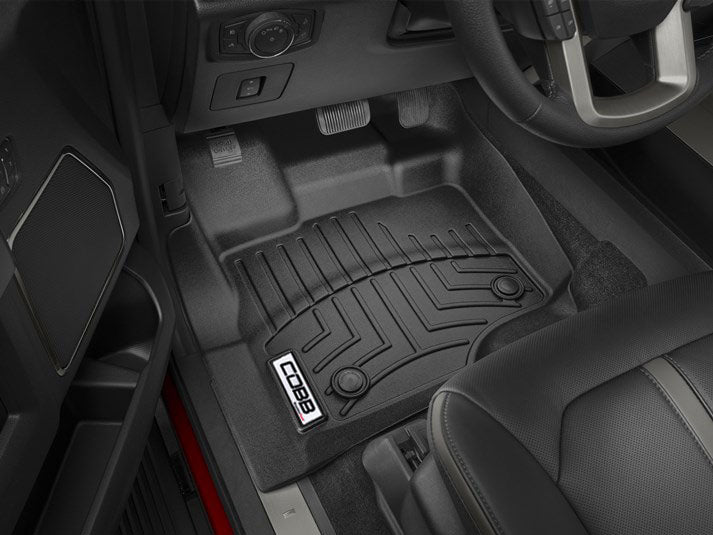 COBB x WeatherTech Front FloorLiner for Ford F-150 EcoBoost Raptor / Limited / 3.5L / 2.7L (SuperCrew / SuperCab) - Black - WT446971