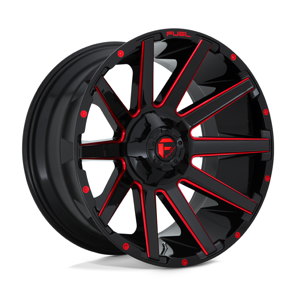 Fuel Off-Road Aluminum Wheels 22X12 Contra D643 Gloss Black W/ Red Tint