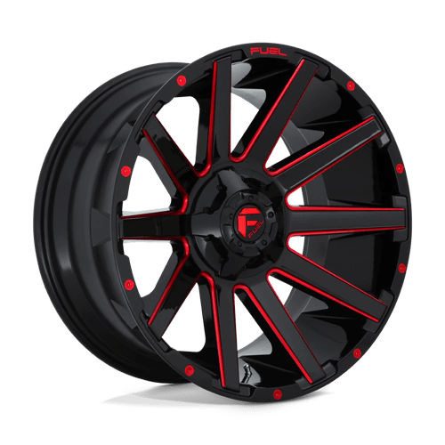 Fuel Off-Road Aluminum Wheels 22X12 Contra D643 Gloss Black W/ Red Tint