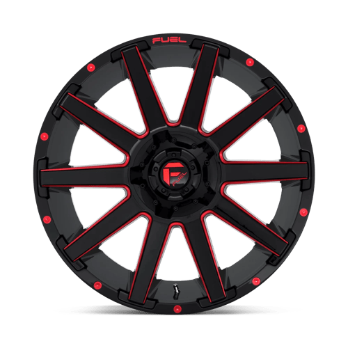 Fuel Off-Road Aluminum Wheels 22X12 Contra D643 Gloss Black W/ Red Tint
