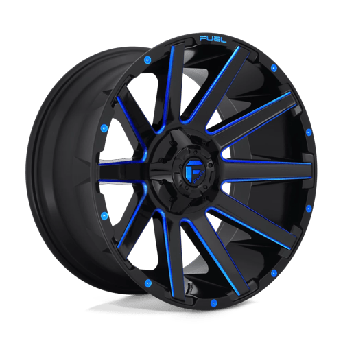 Fuel Off-Road Aluminum Wheels 18X9 Contra D644 Gloss Black W/ Blue Tint