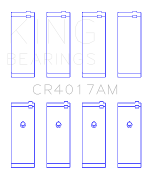 King Engine Bearings Opel 1.8/2.0 X18/20Xe (Size +0.25mm) Connecting Rod Bearing Set - CR4017AM1.25