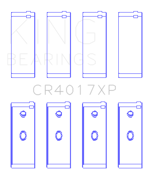 King Engine Bearings Opel 1.8/2.0 X18/20Xe (Size +0.25mm) Connecting Rod Bearing Set - CR4017XP0.25