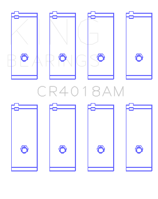 King Engine Bearings Toyota 1S/4S/2Selc/3Sfe/3Sgelc (Size +0.50mm) Connecting Rod Bearing Set - CR4018AM1.5