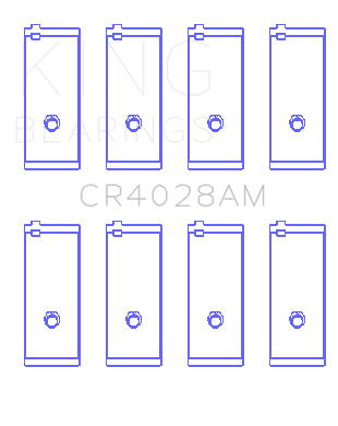 King Engine Bearings Toyota 3Y (Size +1.0mm) Connecting Rod Bearing Set - CR4028AM1.0