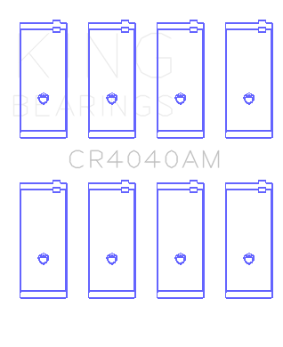 King Engine Bearings Ford Fiesta/Escort Tlb/Gud/J4B 1.0L 1.2L 1.3L (Size +0.25mm) Conrod Bearing Set - CR4040AM0.25