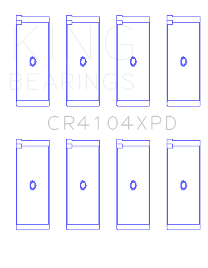 King Audi ABB/ ABM/ ADP/ PP/ RN (Size 0.26) Connecting Rod Bearing Set - CR4104XPD.026