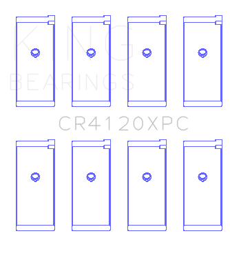 King Mitsubishi 4G63/4G64 (Size .026) Coated Connecting Rod Bearing - Set of 4 - CR4120XPC.026