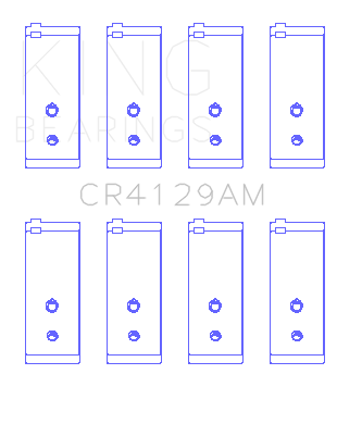 King Engine Bearings Toyota 18R/21R (Size +0.25mm) Connecting Rod Bearing Set - CR4129AM1.25