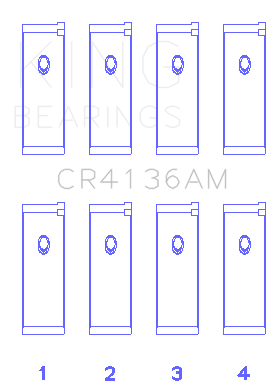 King 91-02 Nissan SR20DE L4 DOHC 16 Valves  (Size +0.50) Rod Bearing Set - CR4136AM0.5