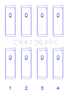 King Engine Bearings Nissan Sr20DE 16V (Size +0.50mm) Connecting Rod Bearing Set - CR4136XPC0.5