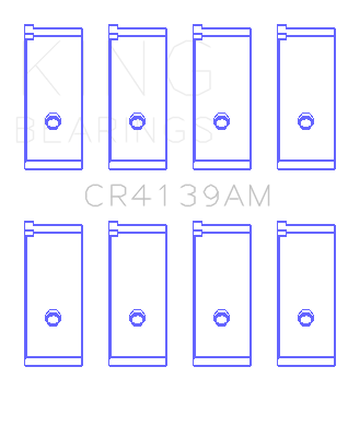 King Honda 91CI/1.5L D15A2/D15A3/D15B1/D15B2/D15B7/D15B8/D15Z1 (Size +0.50) Rod Bearing Set - CR4139AM0.5